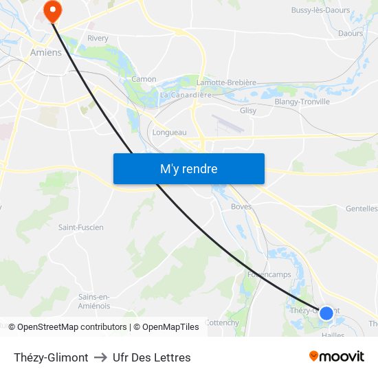Thézy-Glimont to Ufr Des Lettres map