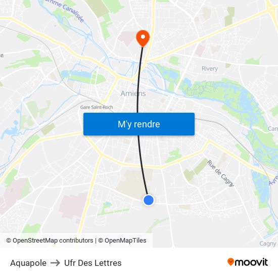 Aquapole to Ufr Des Lettres map