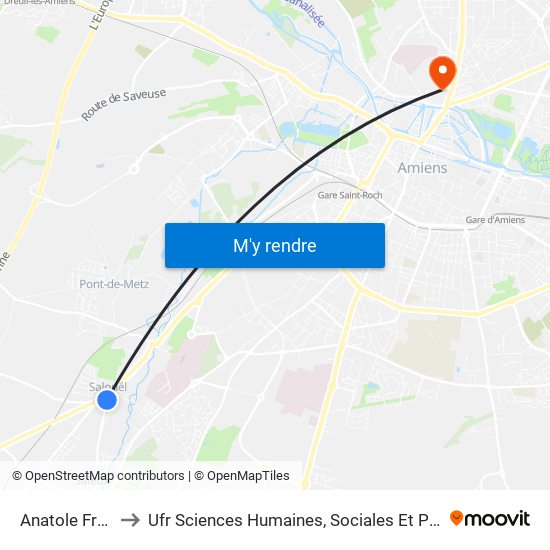 Anatole France to Ufr Sciences Humaines, Sociales Et Philosophie map