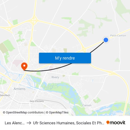 Les Alencons to Ufr Sciences Humaines, Sociales Et Philosophie map