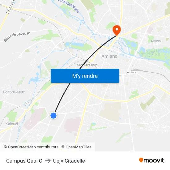 Campus Quai C to Upjv Citadelle map