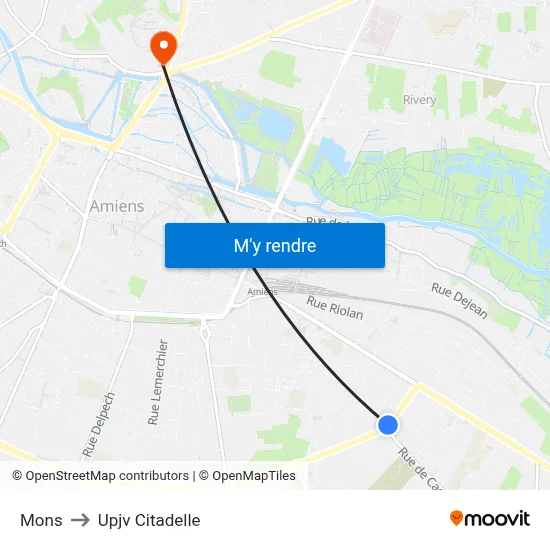 Mons to Upjv Citadelle map