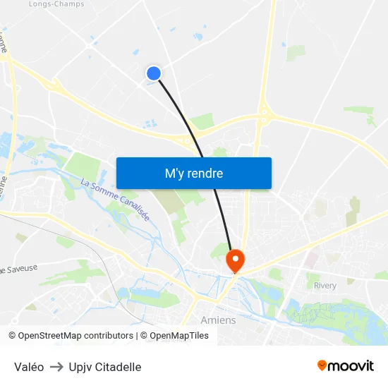 Valéo to Upjv Citadelle map