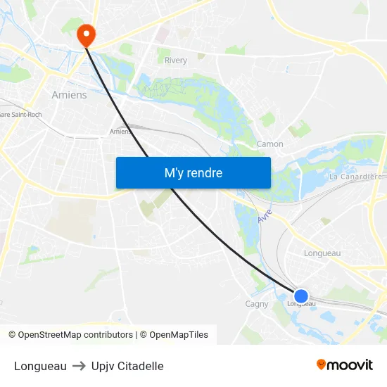 Longueau to Upjv Citadelle map