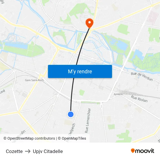 Cozette to Upjv Citadelle map