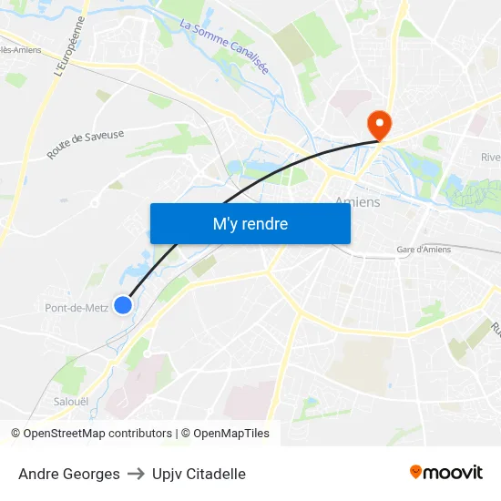 Andre Georges to Upjv Citadelle map