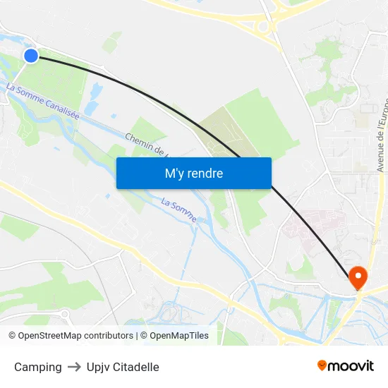 Camping to Upjv Citadelle map