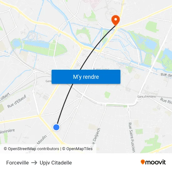 Forceville to Upjv Citadelle map