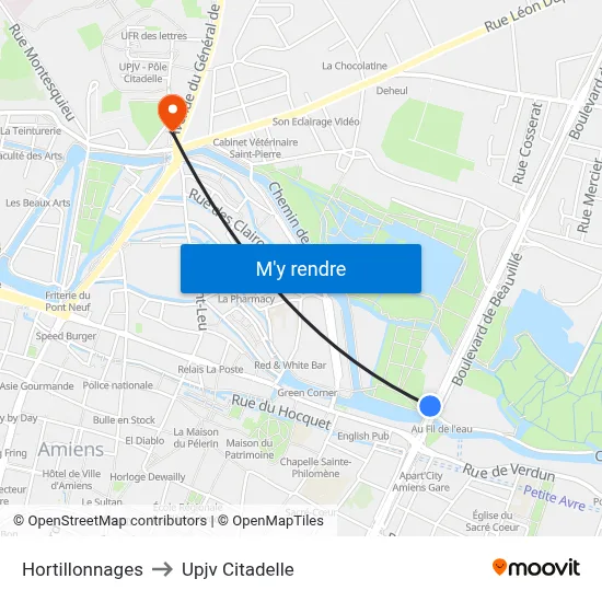 Hortillonnages to Upjv Citadelle map