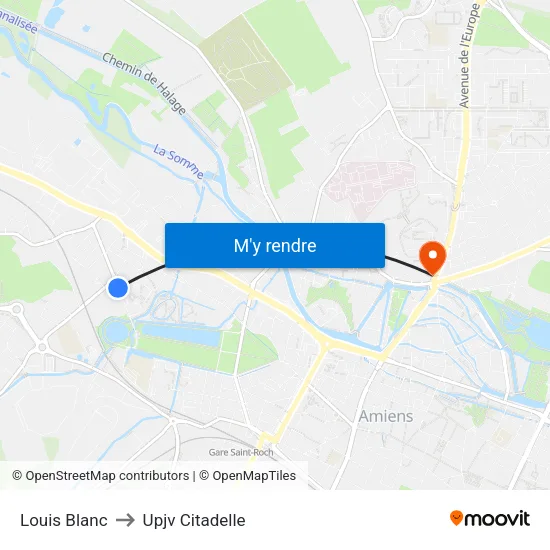 Louis Blanc to Upjv Citadelle map