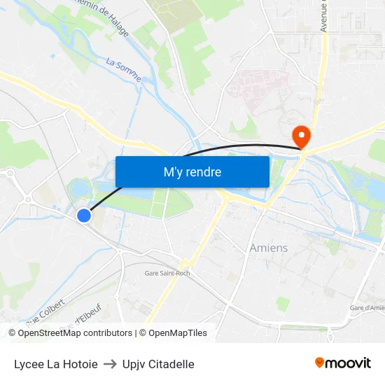 Lycee La Hotoie to Upjv Citadelle map