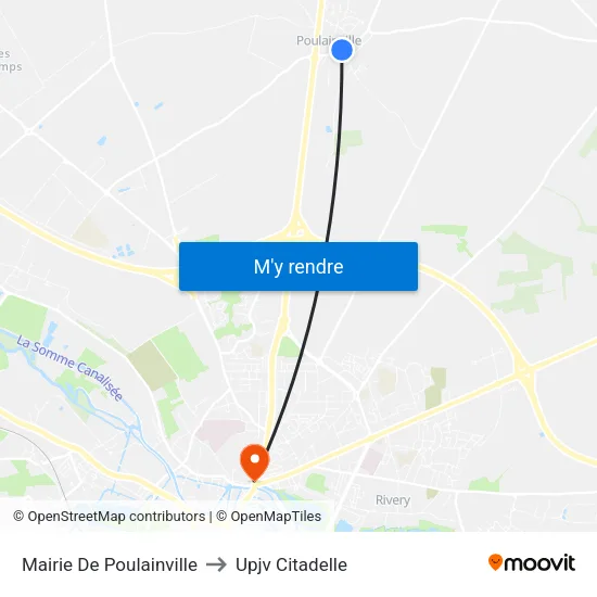 Mairie De Poulainville to Upjv Citadelle map