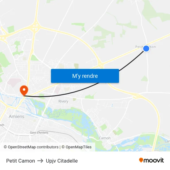 Petit Camon to Upjv Citadelle map