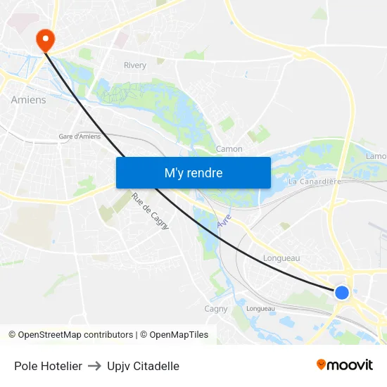 Pole Hotelier to Upjv Citadelle map