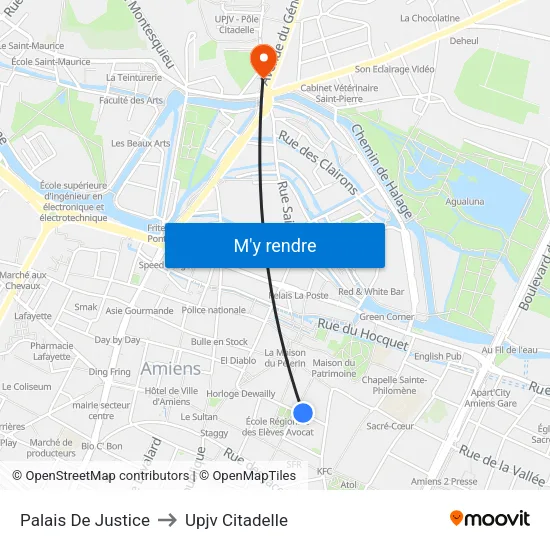 Palais De Justice to Upjv Citadelle map
