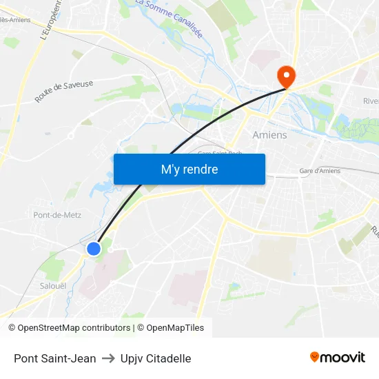 Pont Saint-Jean to Upjv Citadelle map