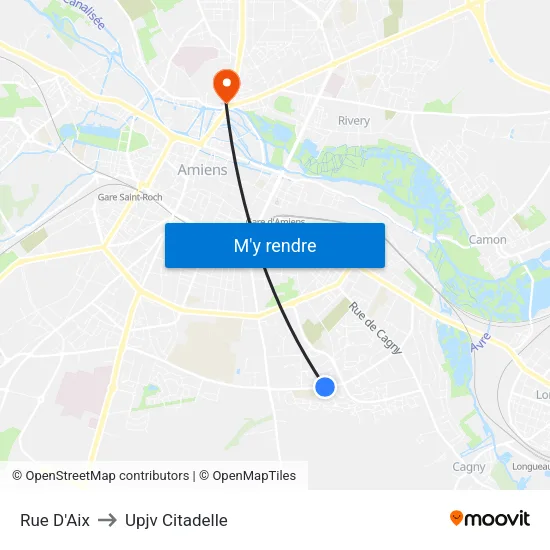 Rue D'Aix to Upjv Citadelle map