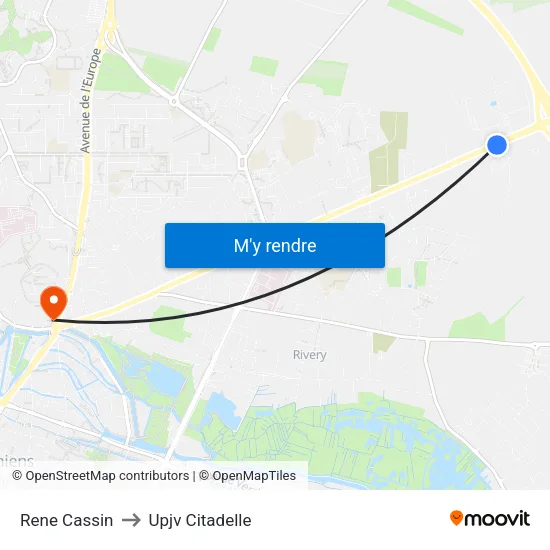Rene Cassin to Upjv Citadelle map