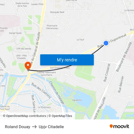 Roland Douay to Upjv Citadelle map