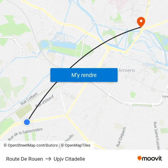 Route De Rouen to Upjv Citadelle map