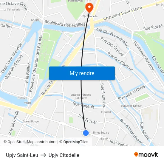 Upjv Saint-Leu to Upjv Citadelle map