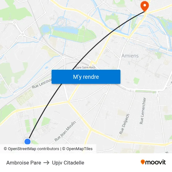 Ambroise Pare to Upjv Citadelle map