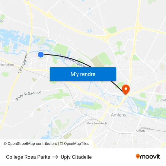 College Rosa Parks to Upjv Citadelle map