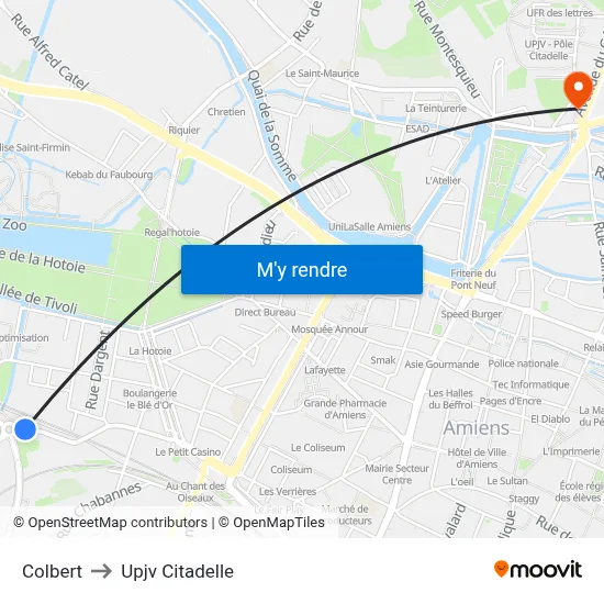 Colbert to Upjv Citadelle map
