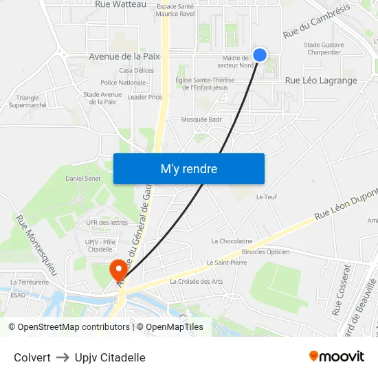 Colvert to Upjv Citadelle map