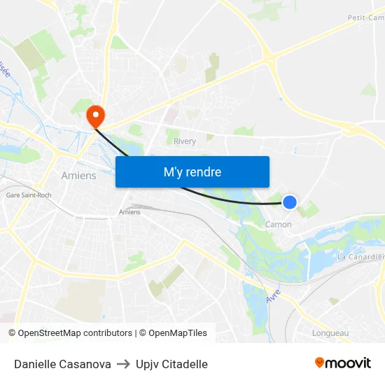 Danielle Casanova to Upjv Citadelle map