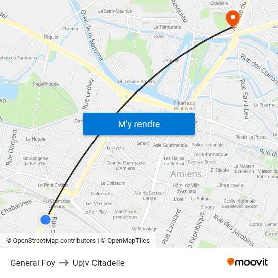 General Foy to Upjv Citadelle map
