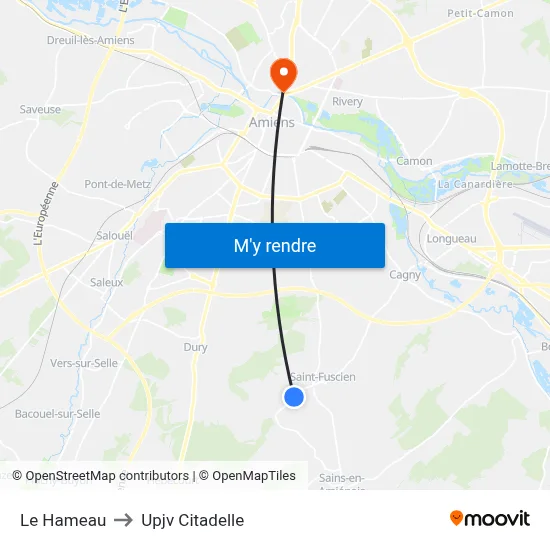 Le Hameau to Upjv Citadelle map