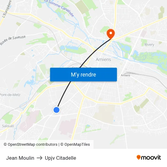 Jean Moulin to Upjv Citadelle map