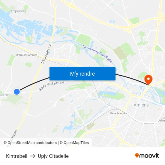 Kintrabell to Upjv Citadelle map