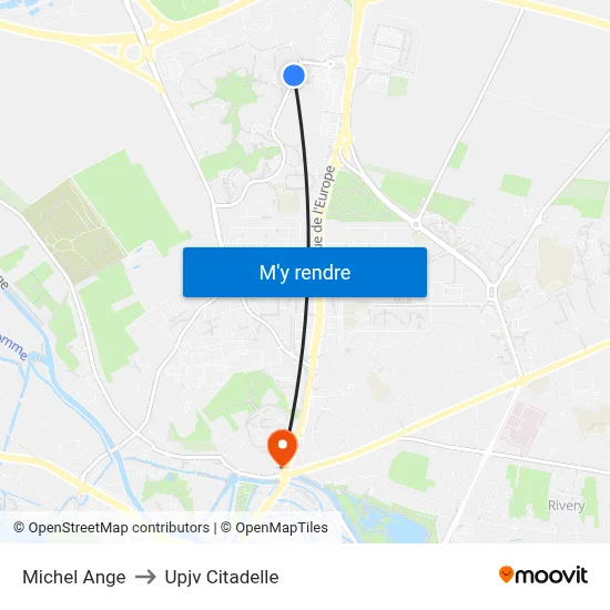 Michel Ange to Upjv Citadelle map