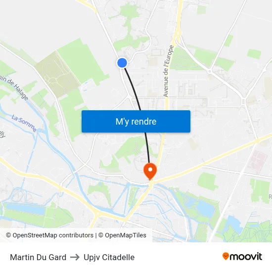 Martin Du Gard to Upjv Citadelle map
