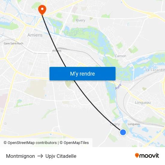 Montmignon to Upjv Citadelle map