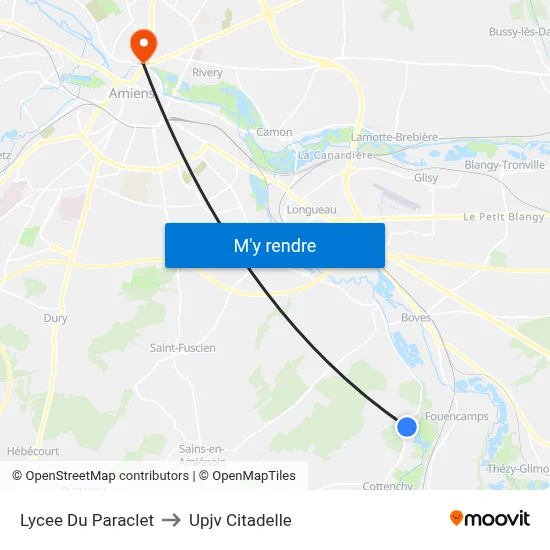 Lycee Du Paraclet to Upjv Citadelle map