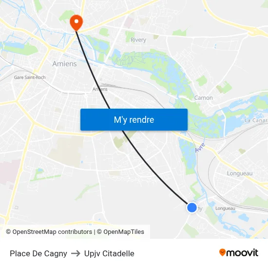 Place De Cagny to Upjv Citadelle map