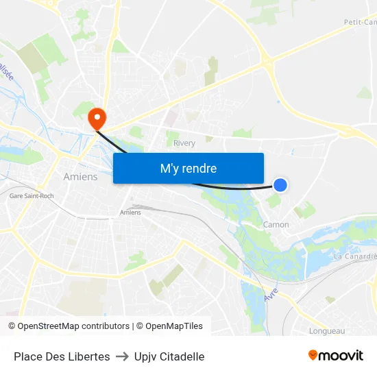 Place Des Libertes to Upjv Citadelle map