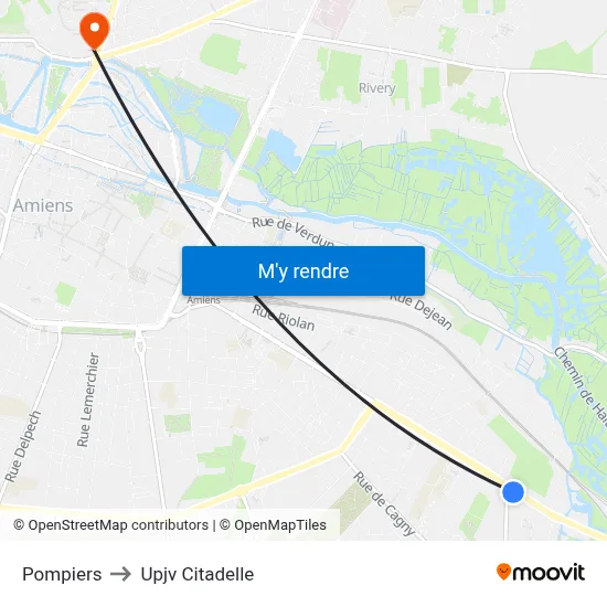 Pompiers to Upjv Citadelle map