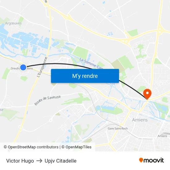Victor Hugo to Upjv Citadelle map
