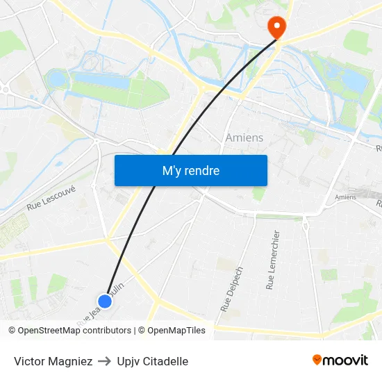 Victor Magniez to Upjv Citadelle map