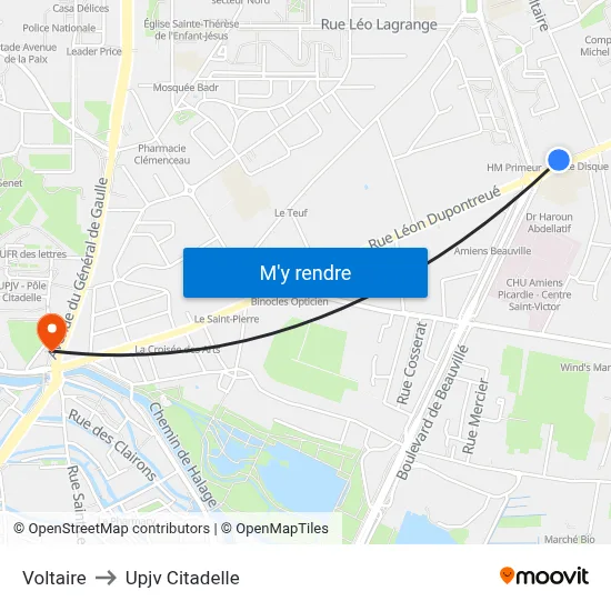 Voltaire to Upjv Citadelle map