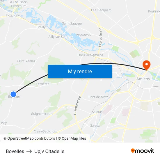 Bovelles to Upjv Citadelle map