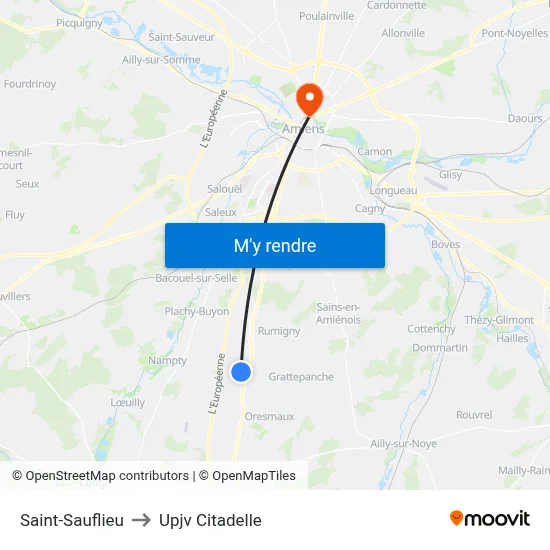 Saint-Sauflieu to Upjv Citadelle map