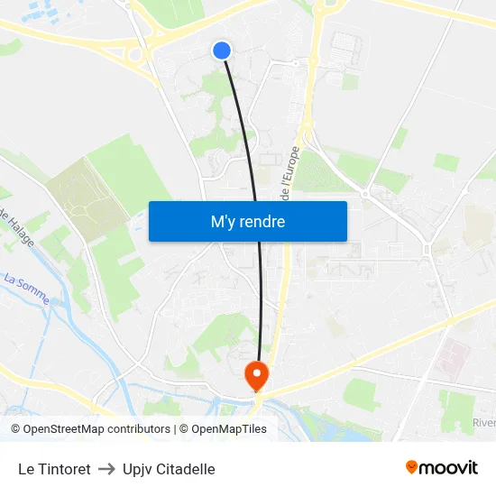 Le Tintoret to Upjv Citadelle map