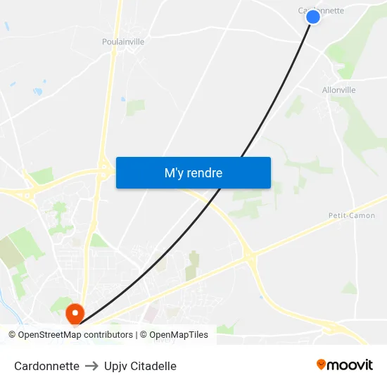 Cardonnette to Upjv Citadelle map