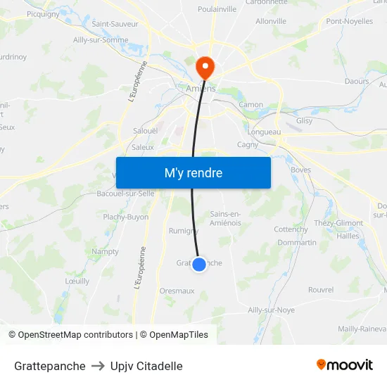 Grattepanche to Upjv Citadelle map