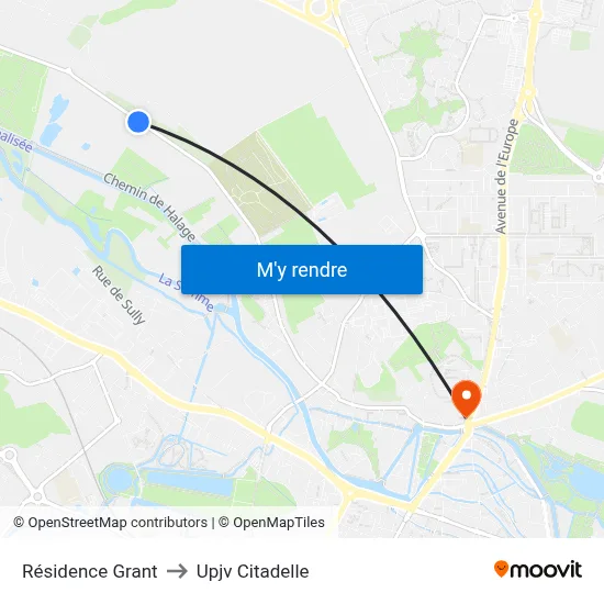Résidence Grant to Upjv Citadelle map